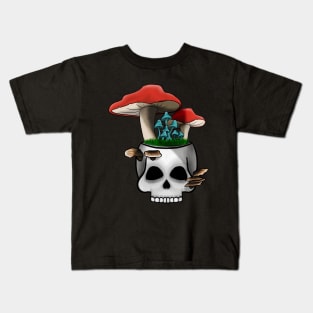 Mushroom Skull Garden Kids T-Shirt